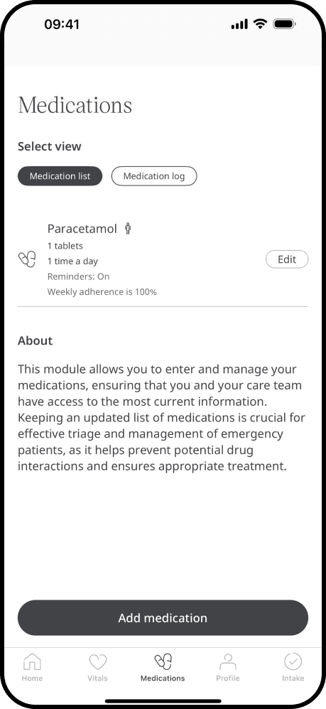 Medication tracking and reminders on mobile